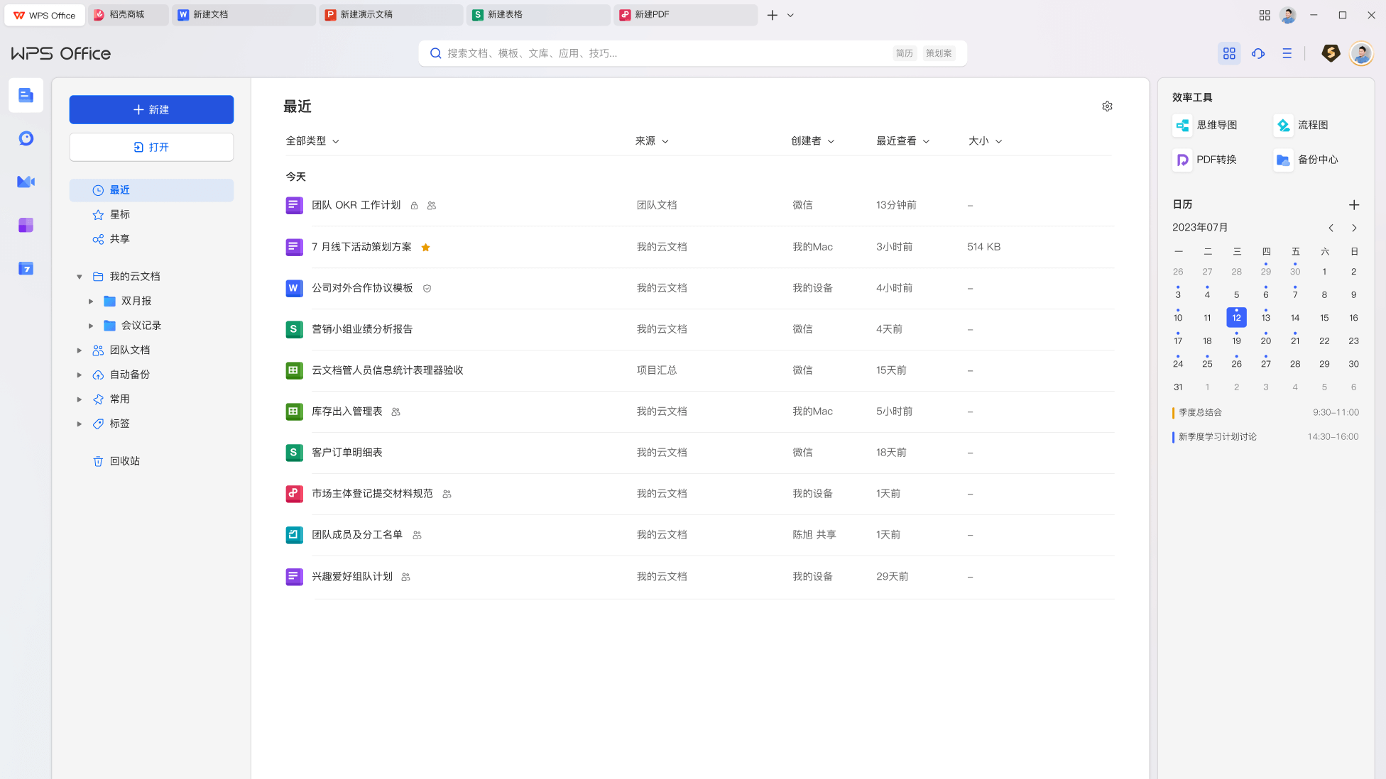 WPS官网首页 波浪曲线分区风安全下载服务总览
